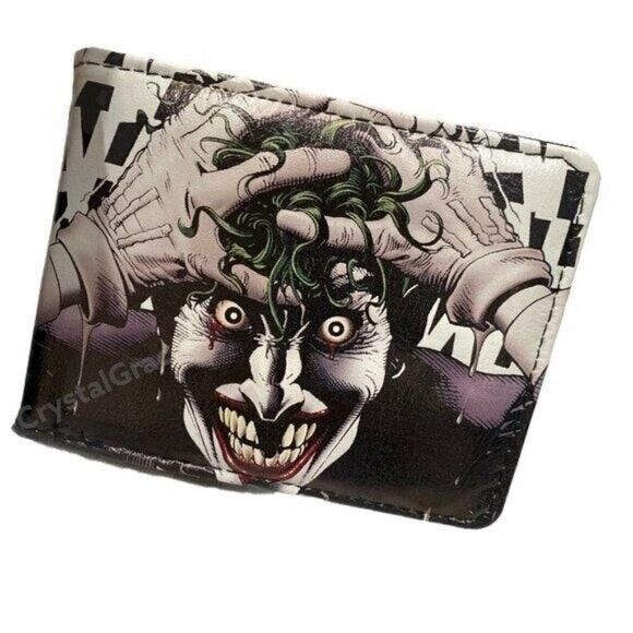 DC Comics Joker Bifold Wallet Metal Tin Ha Ha Batman Smile Arkham Gift Harley